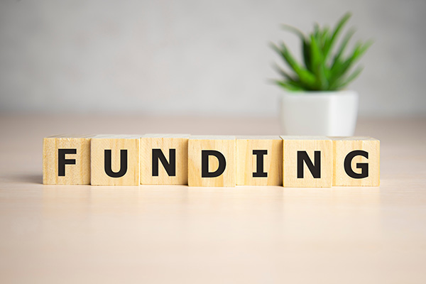 Funding Word Written In Wooden Cube,