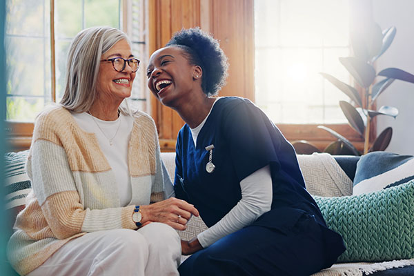 a nurse with an elderly woman